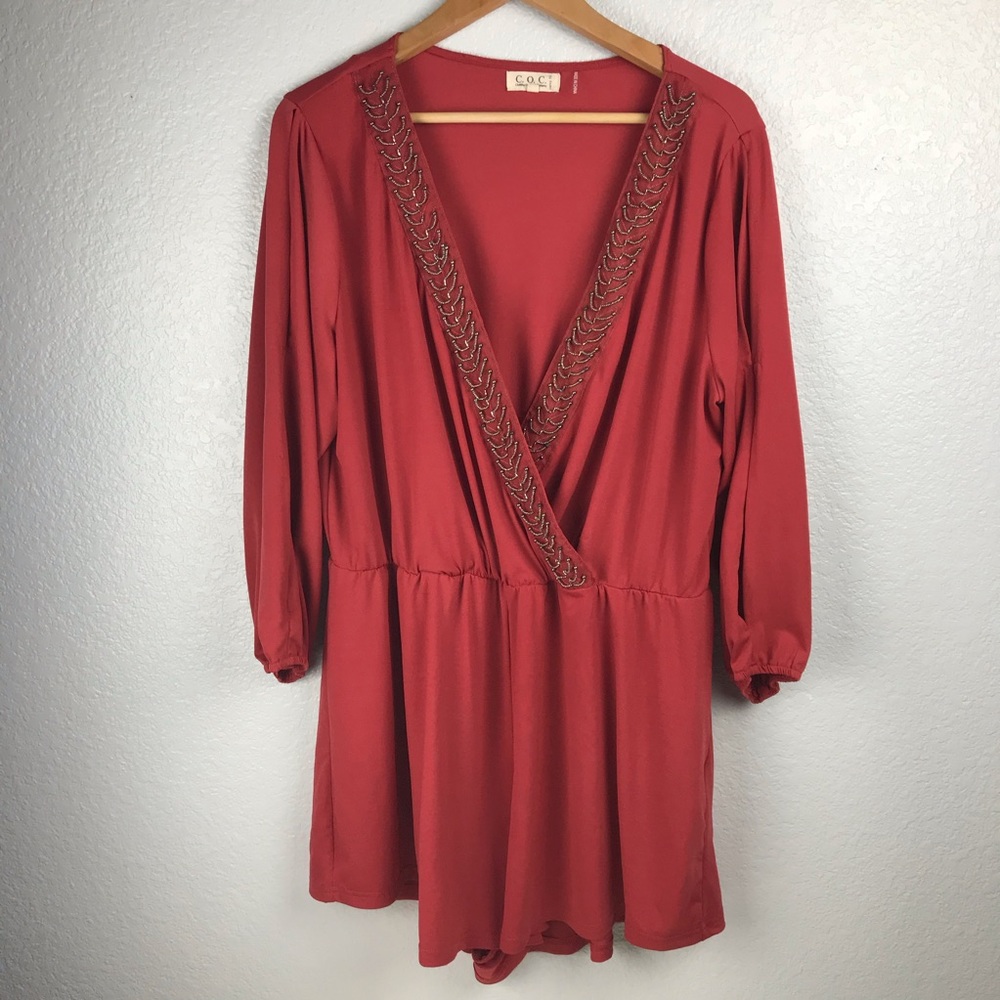 Rust color beaded jumper